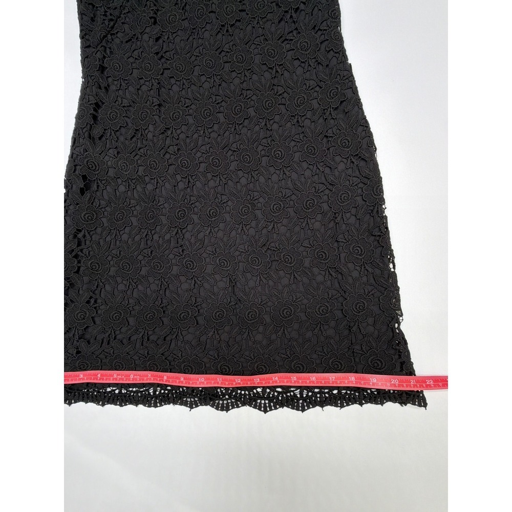 White House Black Market‎ Black Lace Square Neck 3/4 Sleeve Sheath Dress Size 8 - Picture 5 of 10